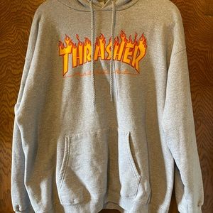 Thrasher Hoodie, color Gray size Large unisex